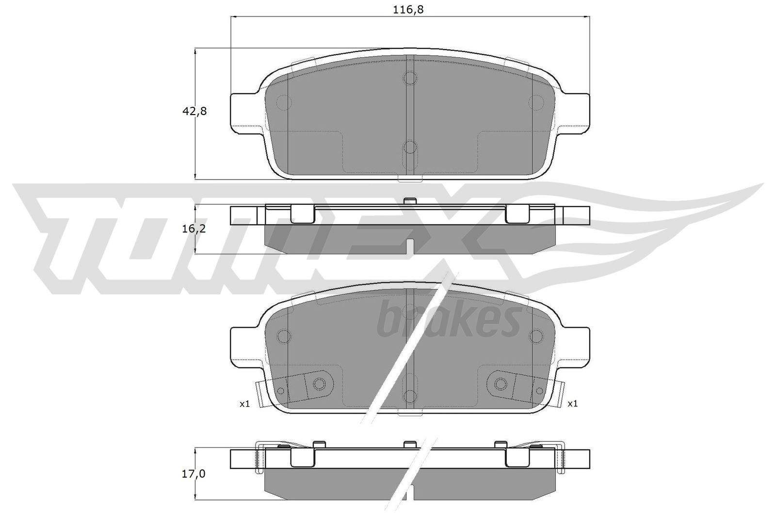 Obrázok Sada brzdových platničiek kotúčovej brzdy TOMEX Brakes  TX1652